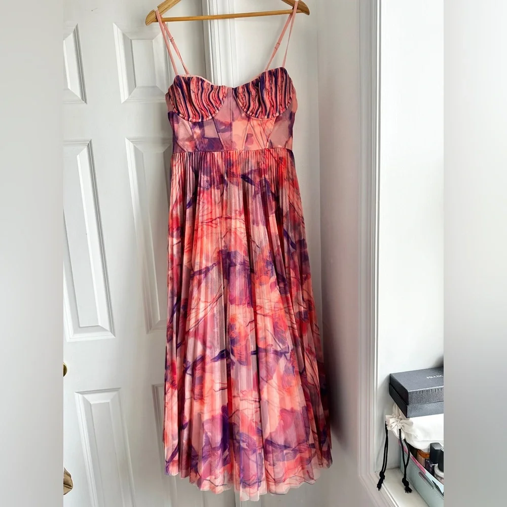 Hutch Amara Pleated Bustier Sweetheart Midi Dress - Picture 5 of 13
